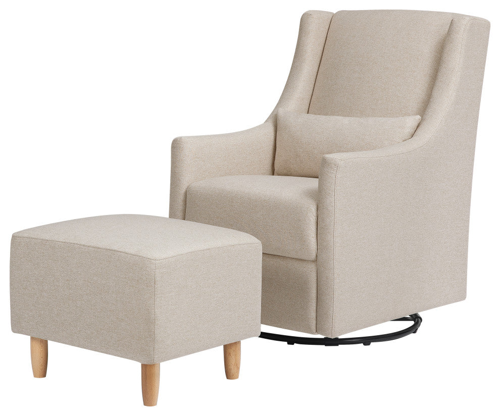 Toco Swivel Glider and Ottoman, Water Repellent and Stain Resistant, Performance Beach Eco-Weave