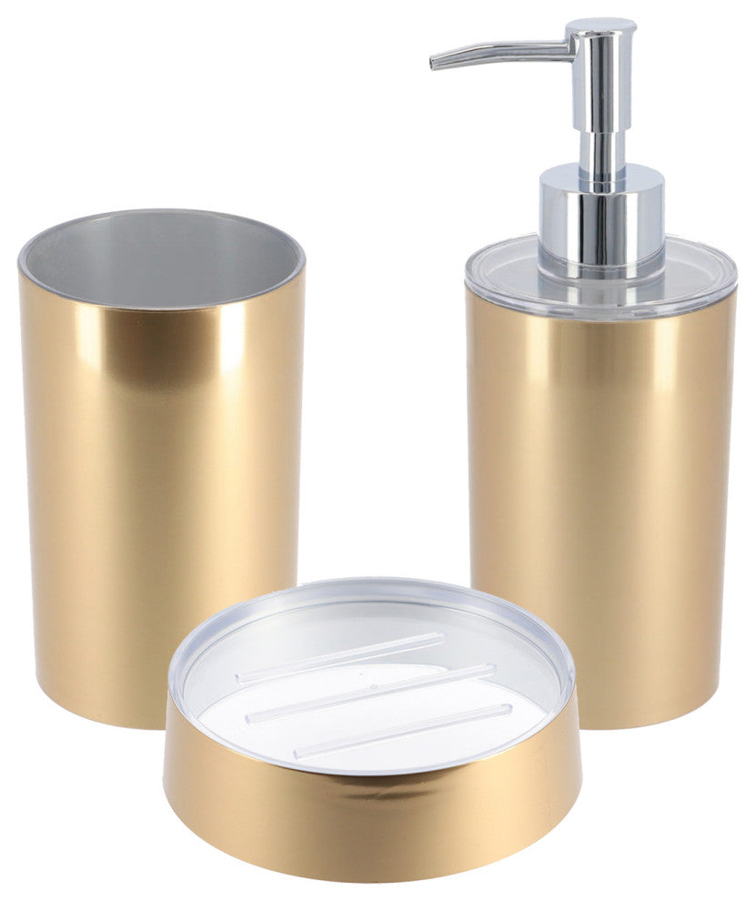 Gold Bath Accessory Set 3-Pieces