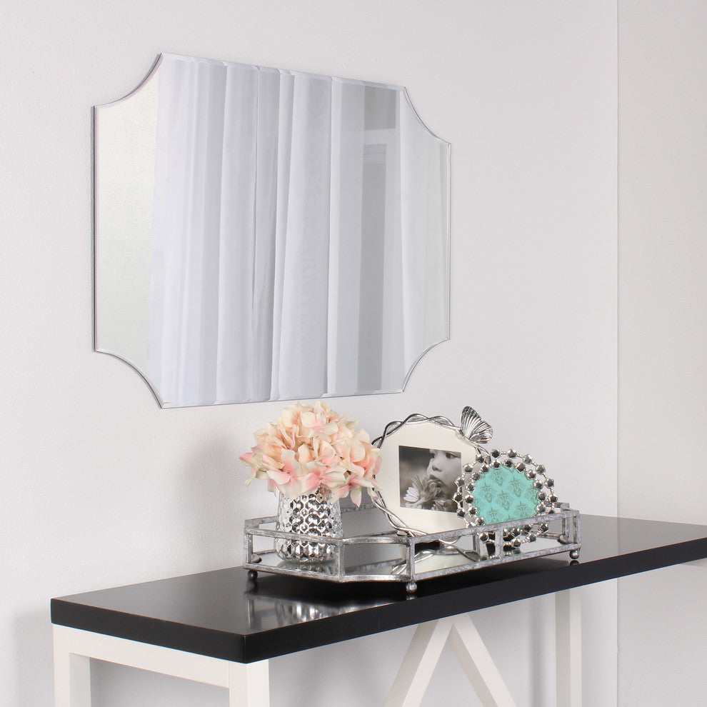 Kate and Laurel Ciel Metal Mirrored 12x18 Decorative Tray, Silver