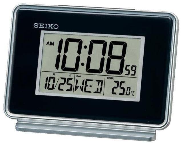 Seiko, 4" Rectangular Digital Dual Alarms Calendar Thermometer and Light Clock