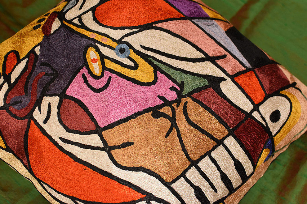 Wailing on the Sax by Alfred Gockel Accent Pillow Cover Art Silk 18x18"