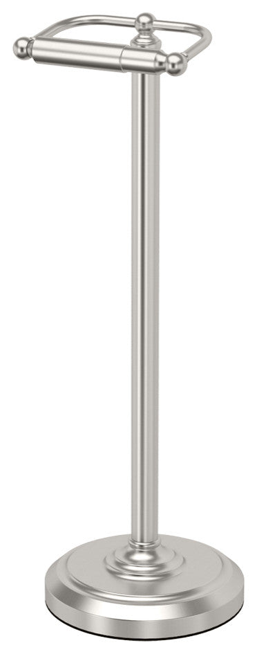 Floor Standing Toilet Paper Holder, Satin Nickel