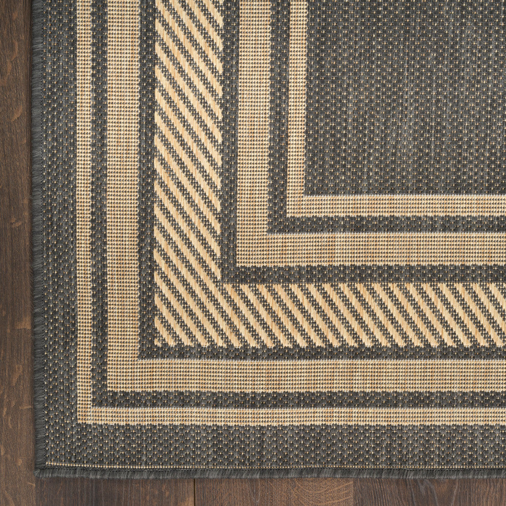 Nourison Horizon Indoor/Outdoor 8' x 10' Charcoal Modern Rug