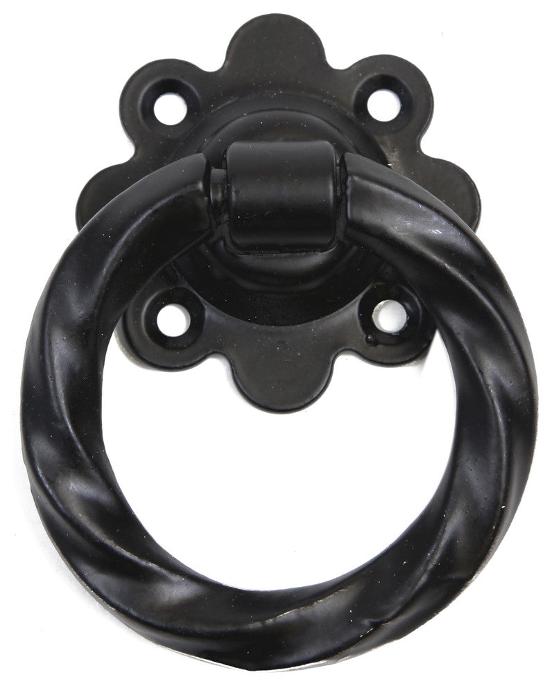 Twisted Ring Handle, Black, 3", Handle Only