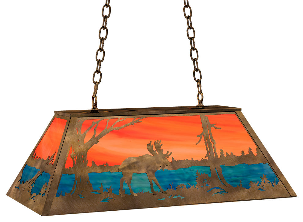 33 Long Moose at Lake Oblong Pendant