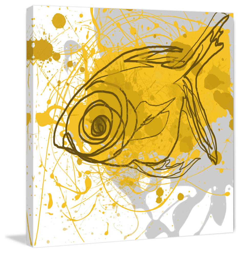 "Yellow Fish" Painting Print on Canvas by Irena Orlov