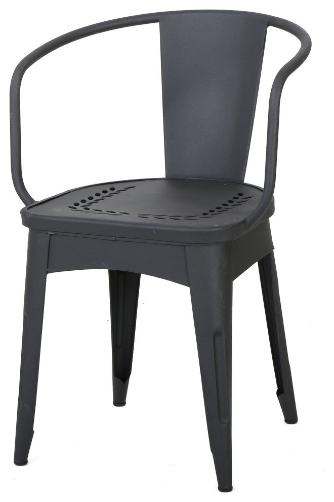 GDF Studio Tottenham Outdoor 3-Piece Black Iron Bistro Set
