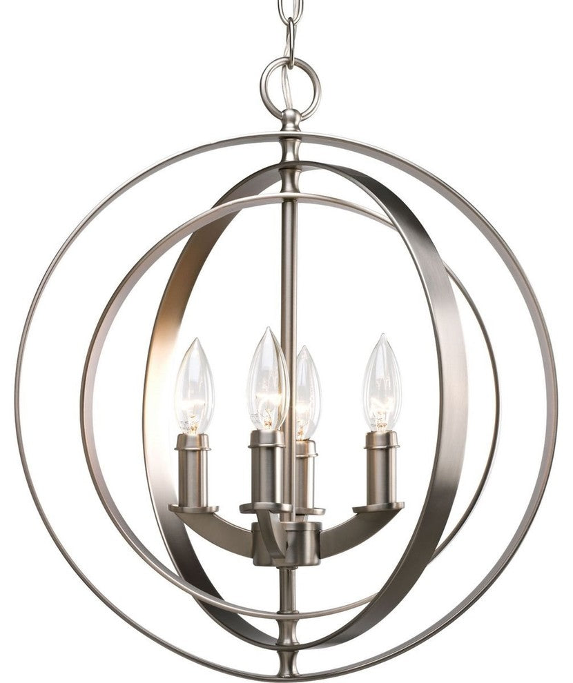 Progress Lighting Equinox 4-Light, Foyer, Burnished Silver