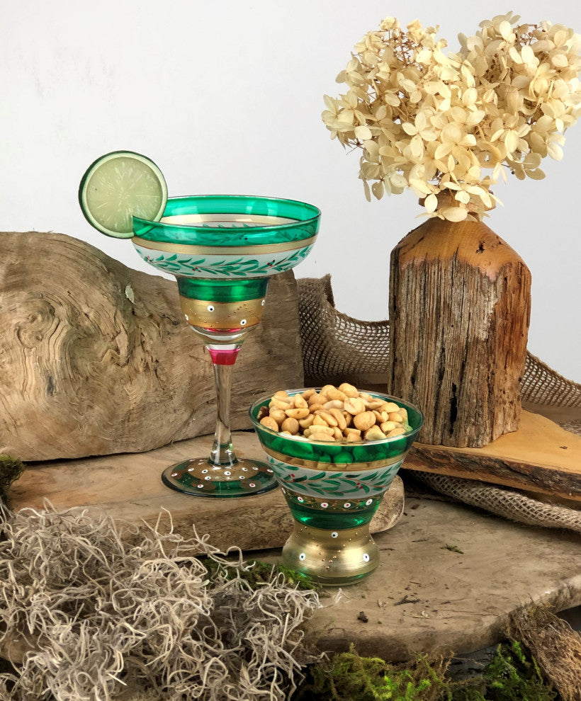 Christmas Garland Margarita Glasses, Set of 2