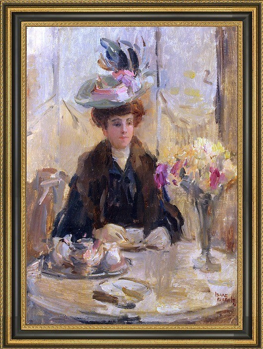 Isaac Lazerus Israels Het Dure Hoedje Framed Premium Canvas Print, 16"x24"