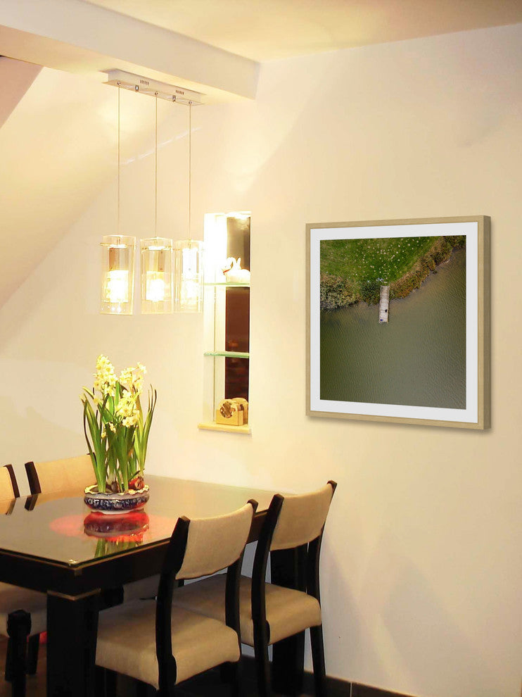 "Fishing Pier" Framed Print by Karolis Janulis