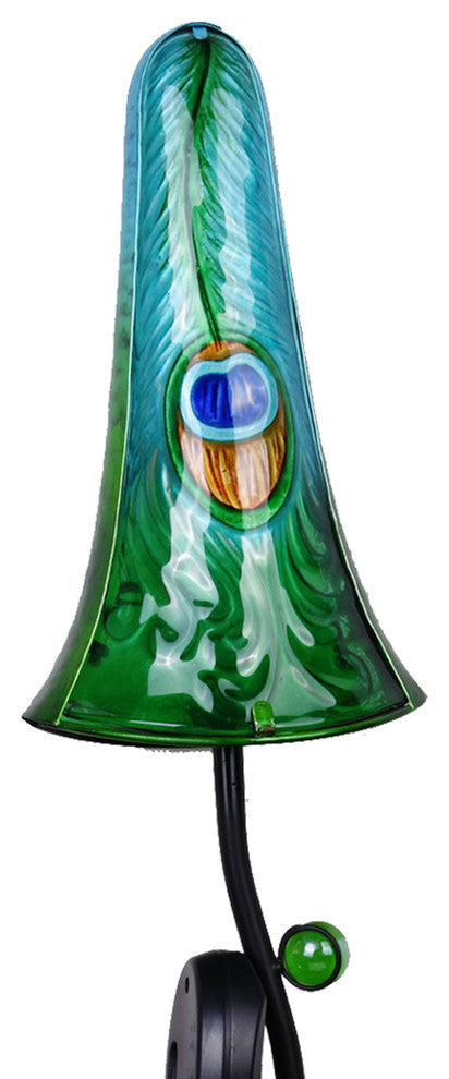 Solar Lighted Peacock Tail Long Mushroom Pathway Light Garden Stake
