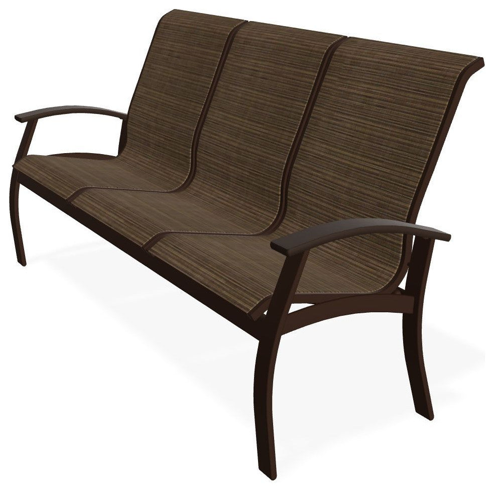 Belle Isle Sling 3-Seat Outdoor Sofa, Bark/Kona