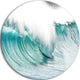 Massive Blue Waves Breaking Beach, Seascape Disc Metal Wall Art, 36"