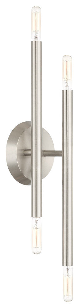 Brushed Nickel Mid Century Modern Sconce