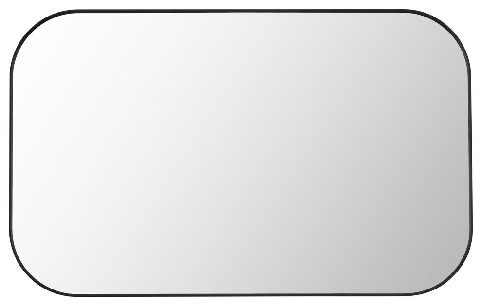 Trielle Rectangular Framed Bathroom Wall Mirror, Matte Black, 48"