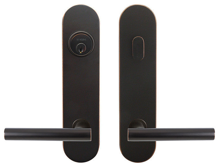 LA106 Copenhagen Lever, Tubular Dummy Entry WithDummy Cylinder, Bronze, LH