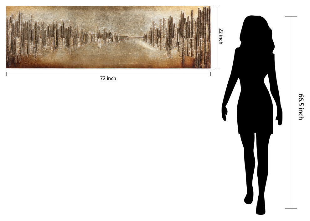 Passages Mixed Media Hand Painted 3D Rugged Wooden Wall Art 72"x22"