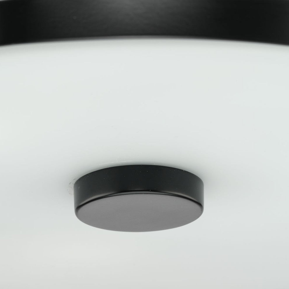 Gilliam Collection Three-Light New Traditional Flush Mount, Matte Black