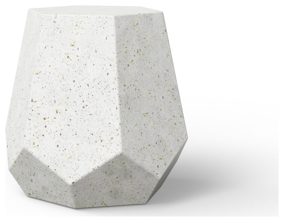 Mixx, Faceted Stool, Ivory Terrazzo