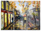 "City in Yellow Shade" Metal Wall Art, 3 Panels, 36"x28"