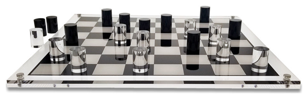 OnDisplay 3D Luxe Acrylic Checkers Set - Luxury Laser Cut Checkers Executive Bo
