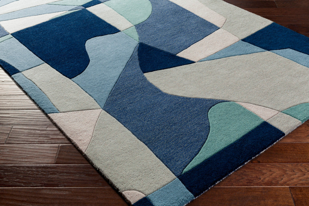 Surya Forum FM-7194 Modern Area Rug, Teal, 3' x 12' Runner