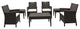 California Wickerlook Casual Seating 7 Piece Set, Brown