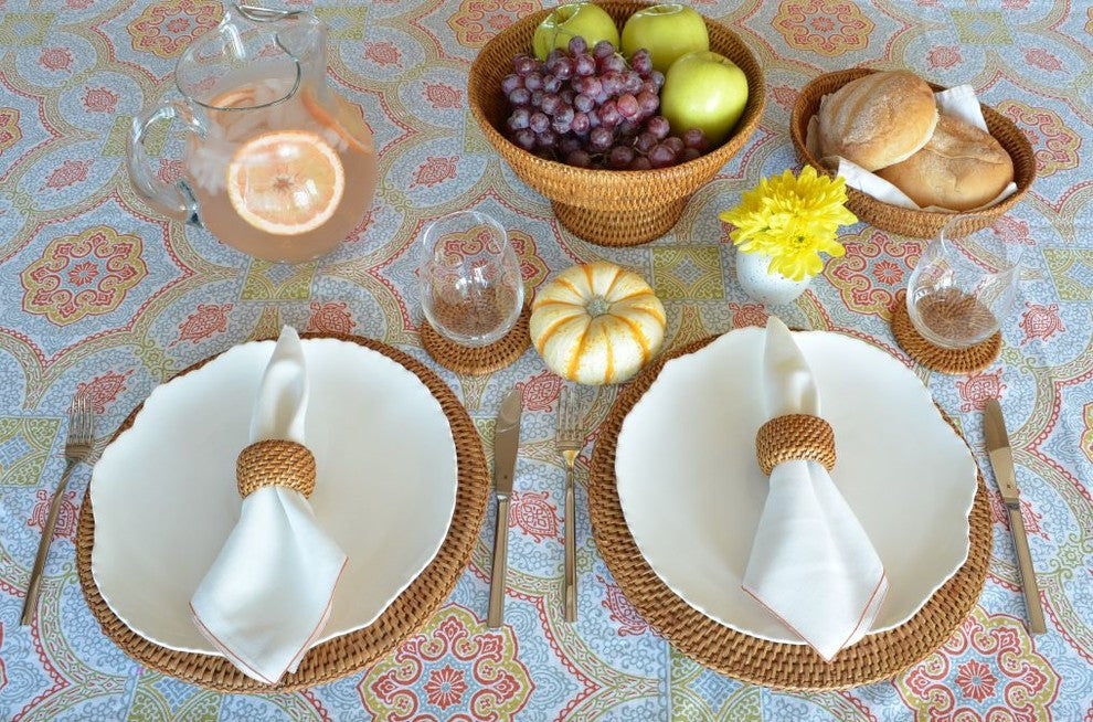 La Jolla Pedestal Rattan Fruit Bowl, Honey-Brown