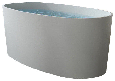 Badeloft UPC Certified Stone Resin, Freestanding Bathtub, Glossy White