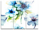 "Seamless Summer Blue Flowers" Glossy Metal Wall Art, 3 Panels, 36"x28"