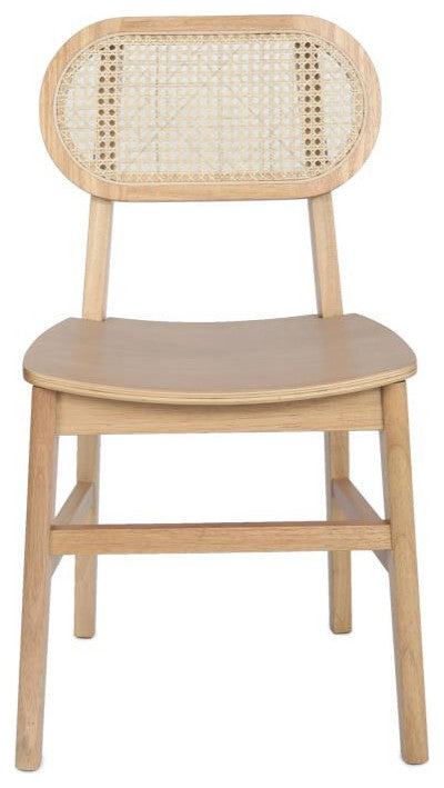 Jacob Set of 2 Commercial Cane Rattan Dining Chairs, Natural