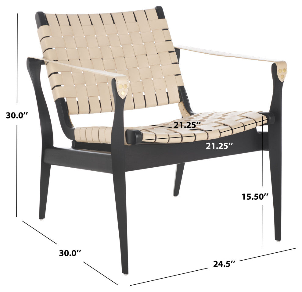 Safavieh Couture Dilan Safari Chair, Black/White