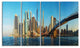 "New York City With Brooklyn Bridge" Canvas Print48"x28", 4-Panels