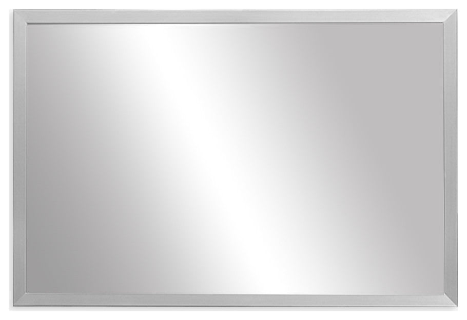 Ellis Framed Wall Mirror, Brushed Chrome, 36"x54"