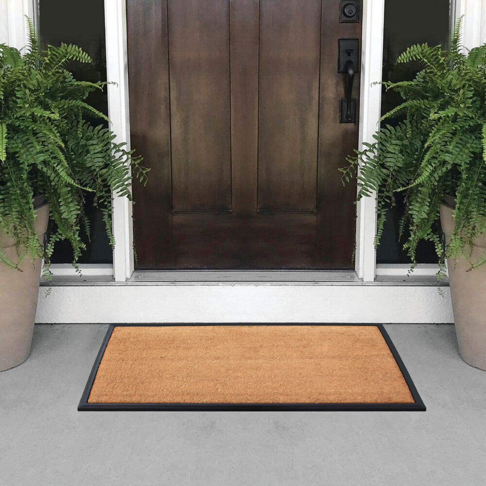A1HC Rubber and Coir Heavy Weight large Outdoor Durable Doormat 24"X48", Beige