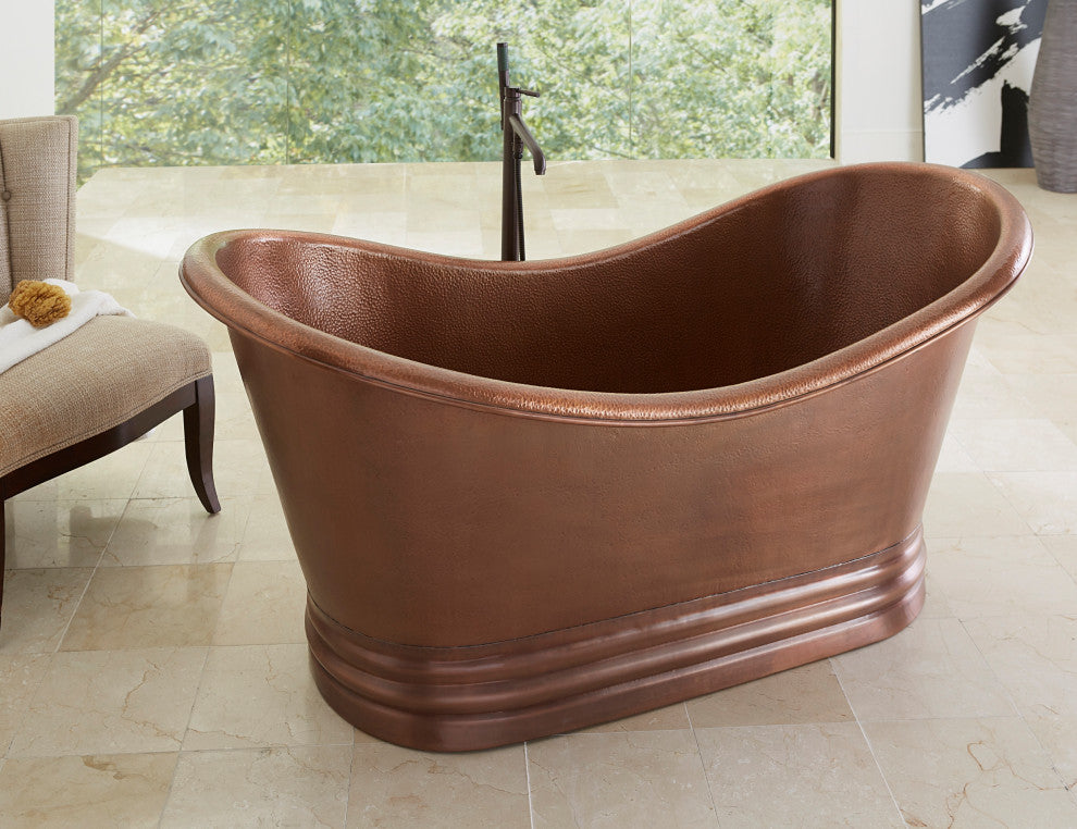Euclid 6' Copper Freestanding Bathtub With No Overflow