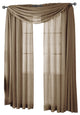 Abri Single Rod Pocket Sheer Curtain Panel, Mocha, 50"x96"