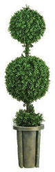 5' Double Ball Leucodendron Topiary, Decorative Vase