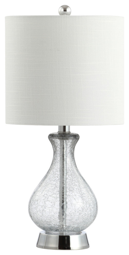 Playa 21" Metal and Bubble Glass Led Table Lamp, Chrome