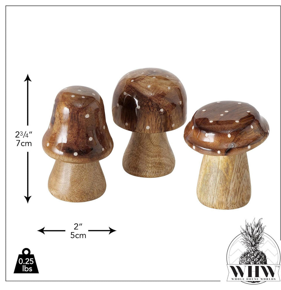 Dotted Top Mushrooms, Set of 3