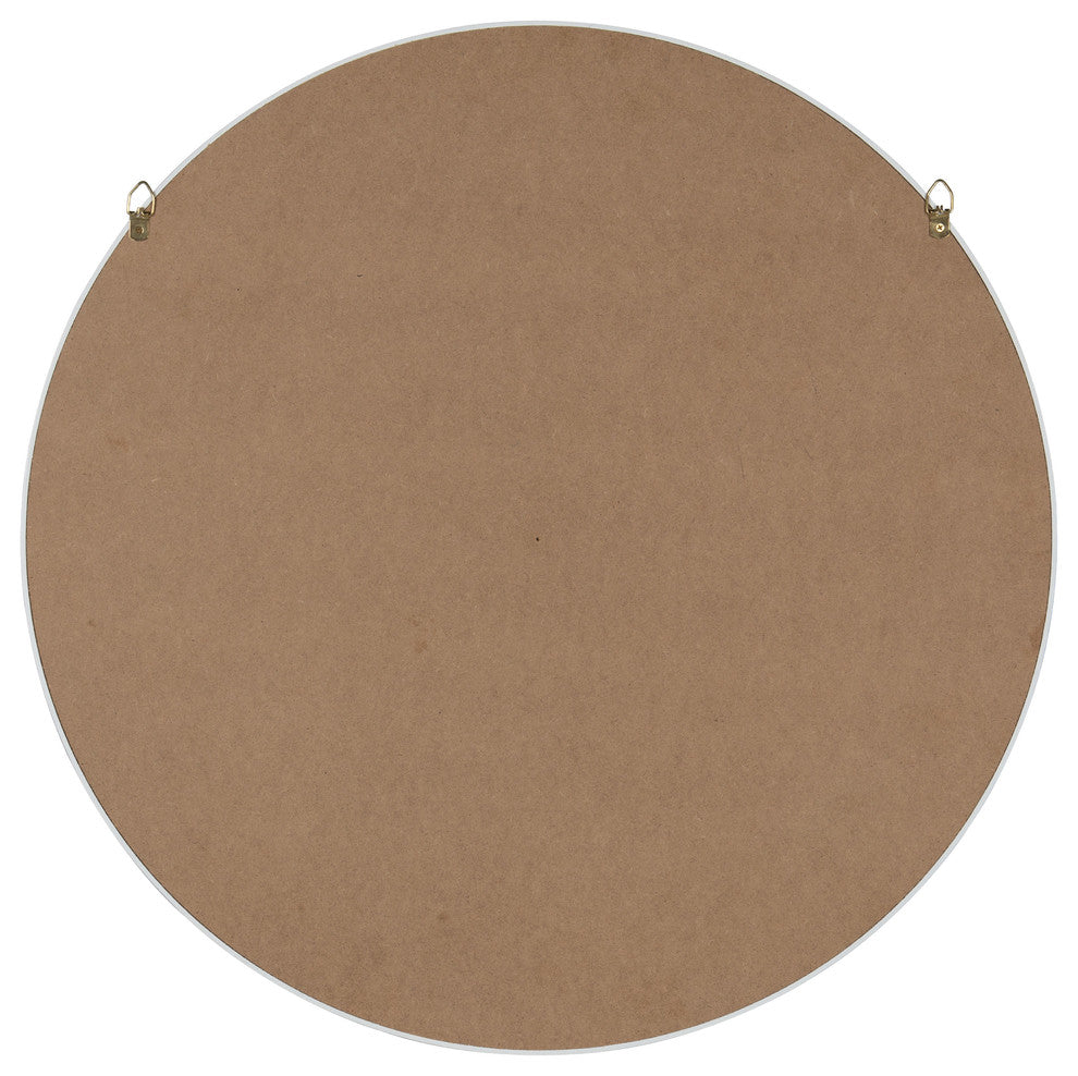 Travis Round Wood Accent Wall Mirror