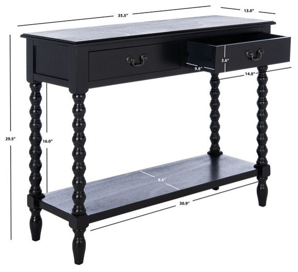 Safavieh Athena 2 Drawer Console Table, Black