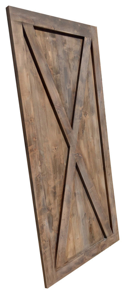 Vintage Sliding Barn Door Full "X" Barn Door Weathered Finish