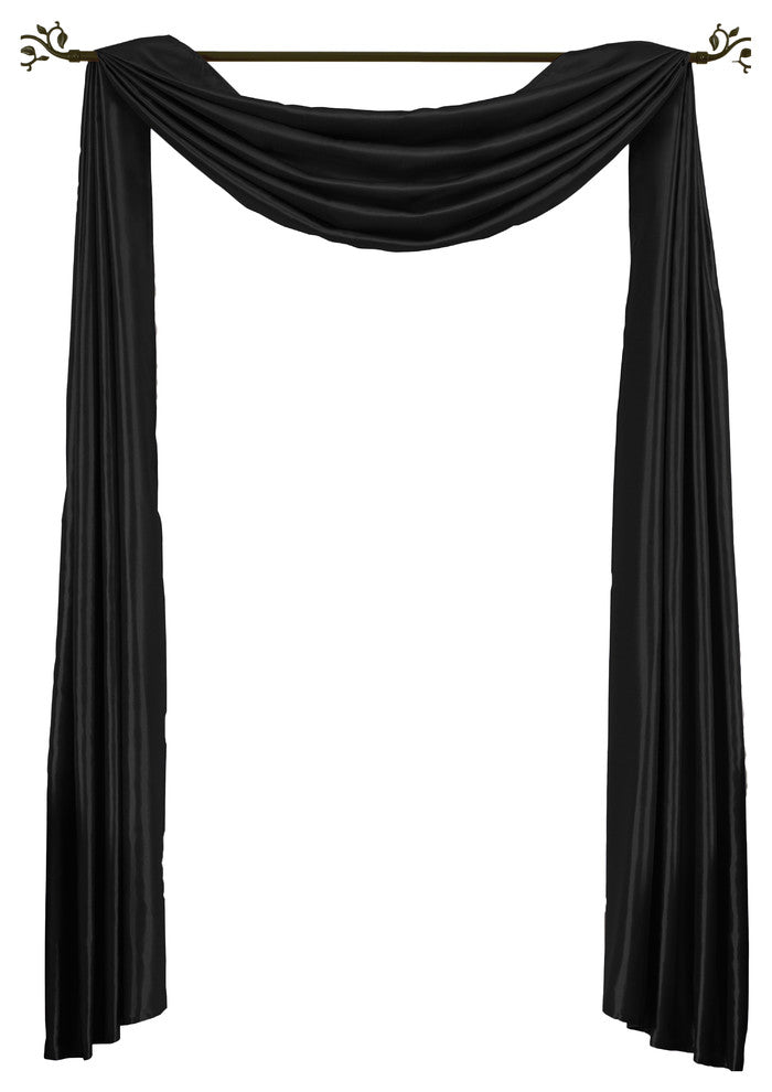Single Soho Decorative Faux Silk Scarf, Black