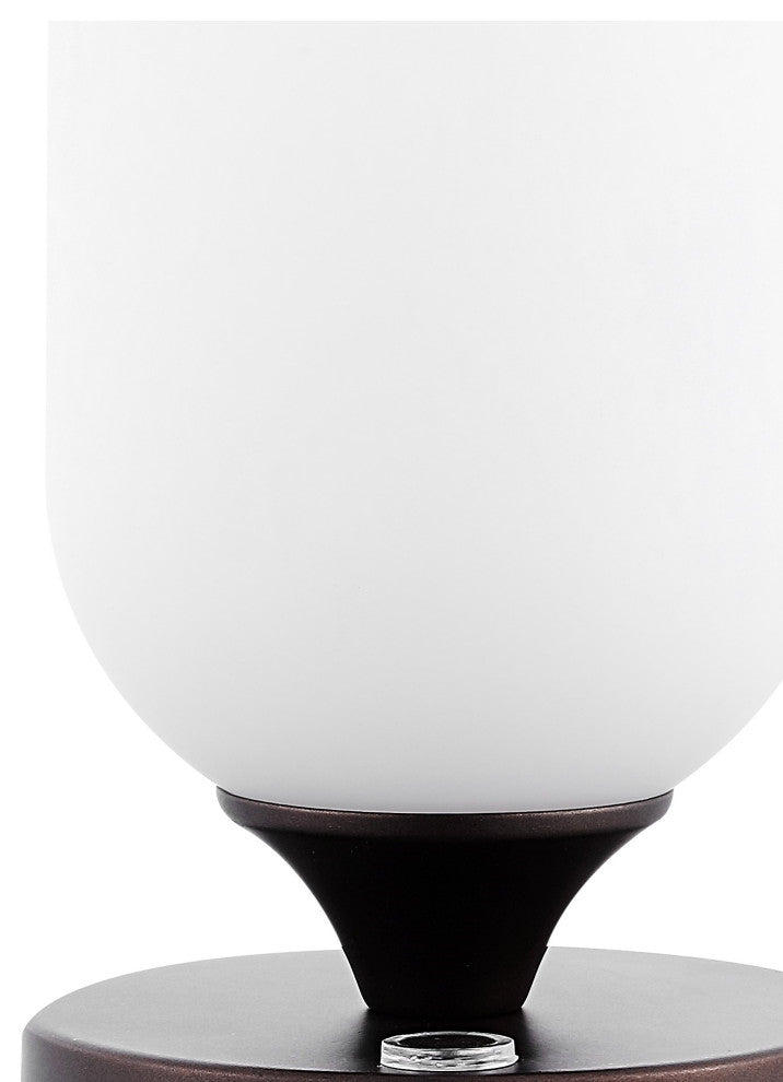 Eli 8" Bohemian Farmhouse Iron Rechargeable Integrated LED Table Lamp, Black