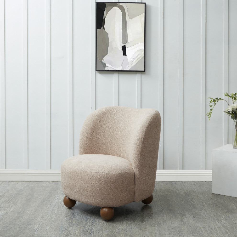 Safavieh Couture Rodolfo Boucle Accent Chair, Oatmeal/Natural