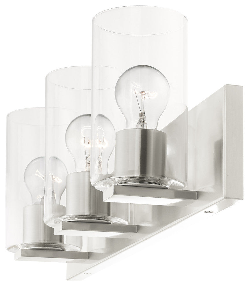 Livex Lighting Zurich 3 Light Brushed Nickel Vanity Sconce