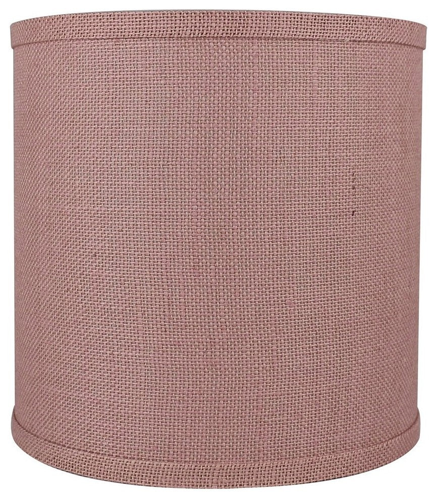 Classic Drum Burlap Lampshades, Dusty Rose, 10"