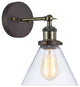 CHLOE Manette Industrial Style 1-Light Oil Rubbed Bronze Wall Sconce, 7" W